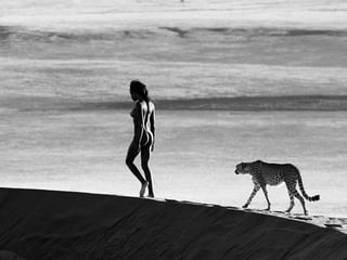 Black Woman Naked Walk on the Beach